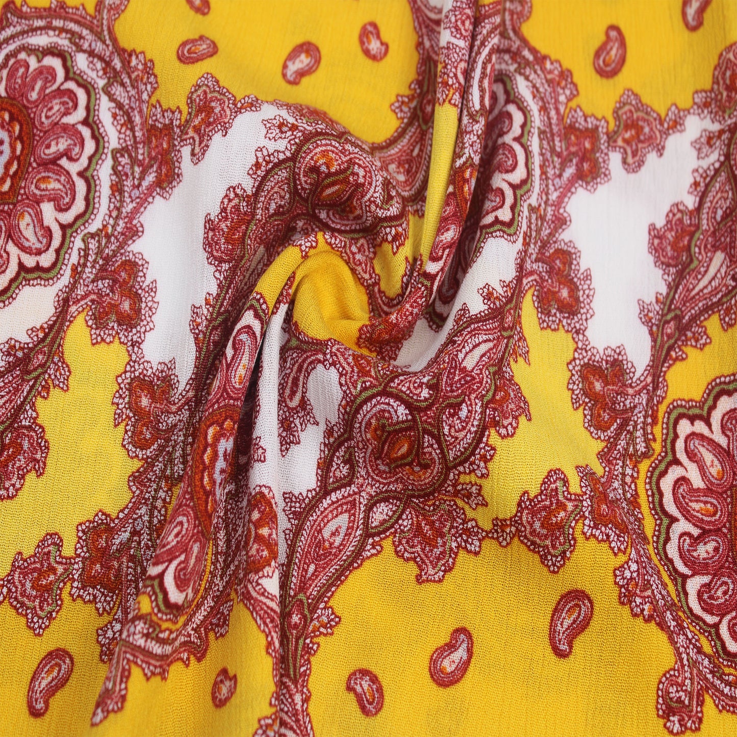 P-1739-636-YELLOW-OFFWHITE PRINTED CREPON 100% RAYON CREPON