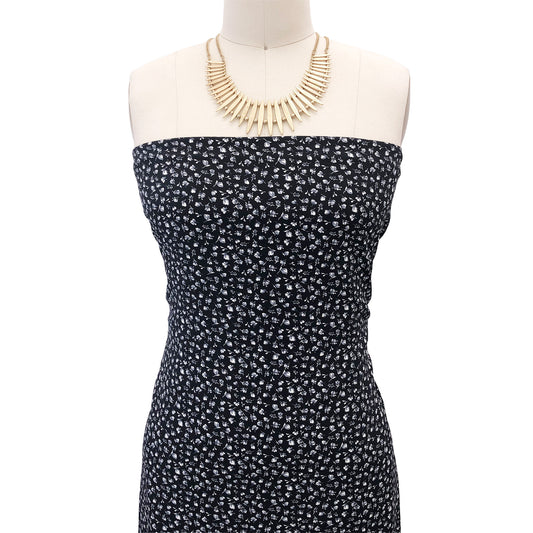 P-1744-754-BLACK-GREY - PRINTED POLY MOROCCAN 100% POLY