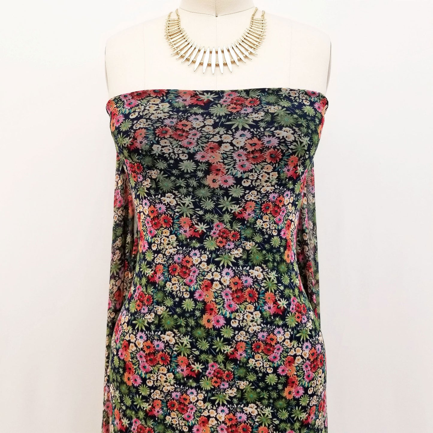 P-1759-453-NAVY-RED - PRINTED POLY POWER MESH 92%POLY 8%SPANDEX