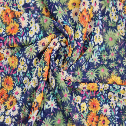 P-1759-453-NAVY-YELLOW - PRINTED POLY POWER MESH 92%POLY 8%SPANDEX
