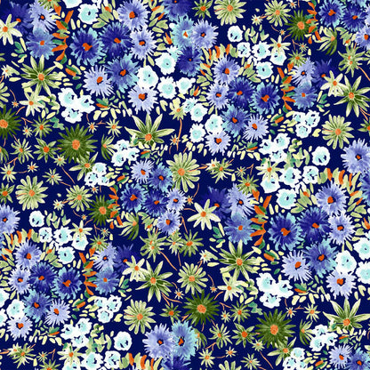 P-1759-586-DKNAVY-BLUE - PRINTED CREPE CHIFFON 97% POLY 3% SPANDEX