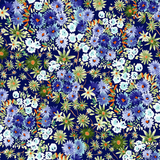 P-1759-586-DKNAVY-BLUE - PRINTED CREPE CHIFFON 97% POLY 3% SPANDEX