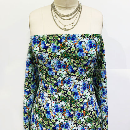 P-1759-586-DKNAVY-BLUE - PRINTED CREPE CHIFFON 97% POLY 3% SPANDEX