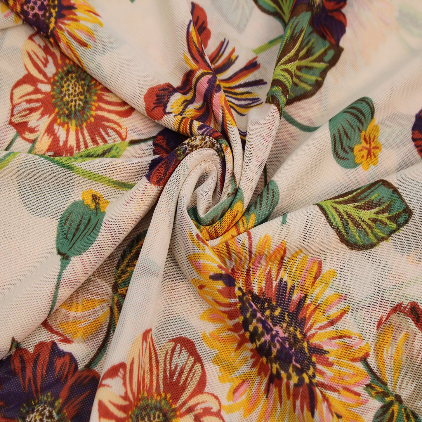 P-1790-453-ECRU-MARSALA - PRINTED POLY POWER MESH 92%POLY 8%SPANDEX