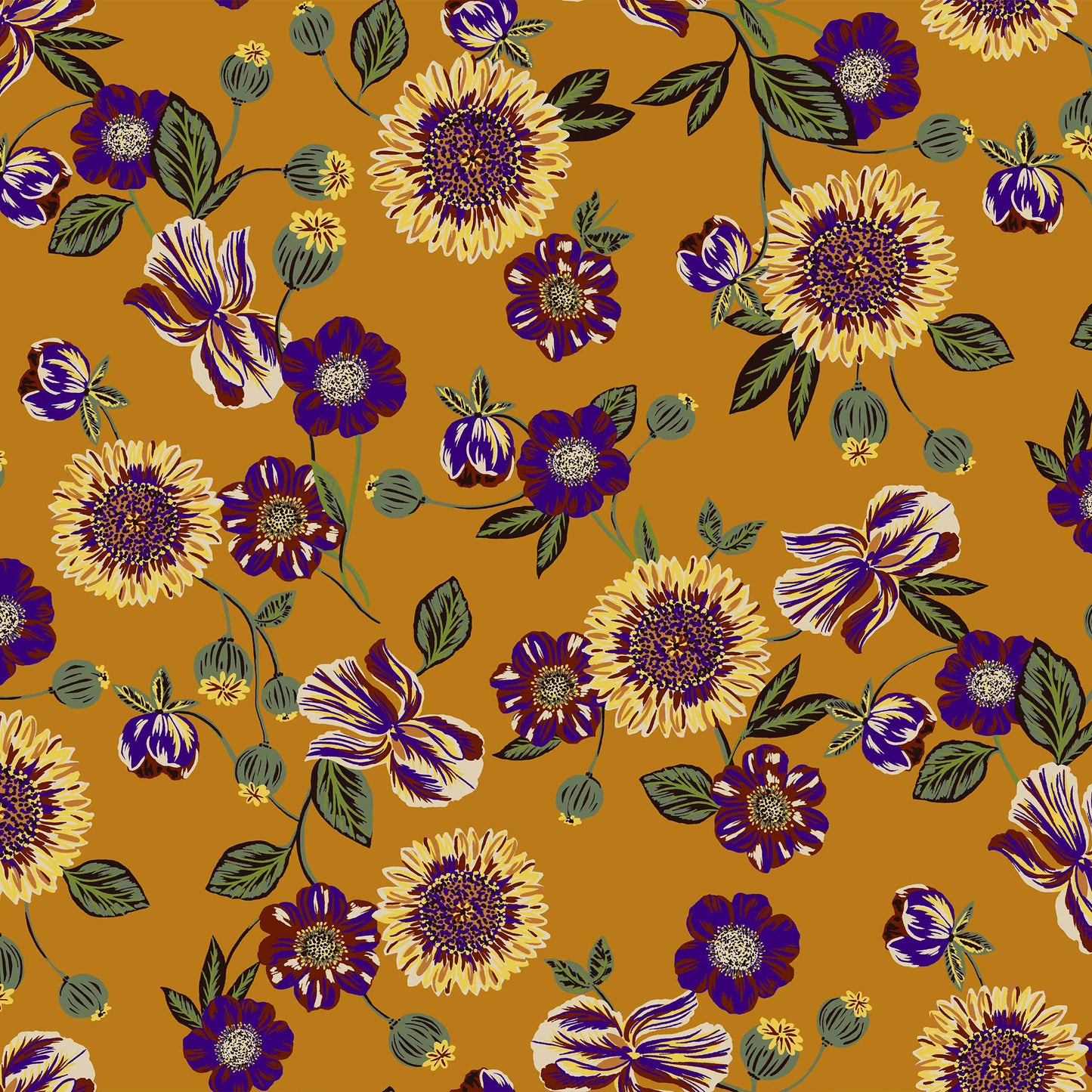 P-1790-636-GOLDEN-OCHER-GRAPE-PRINTED-CREPON-100%-RAYON-CREPON