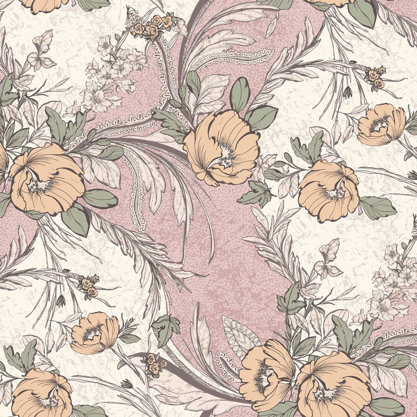 P-1791-501-BLUSH-MANGO - PRINTED 100% POLYESTER HI MULTI CHIFFON WASH