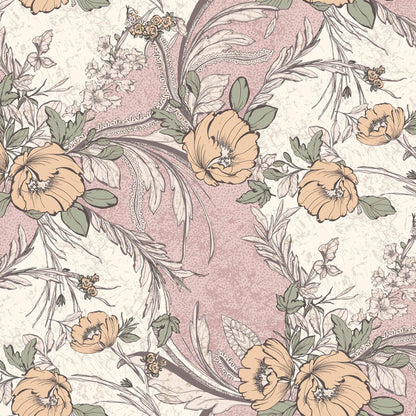 P-1791-501-BLUSH-MANGO - PRINTED 100% POLYESTER HI MULTI CHIFFON WASH