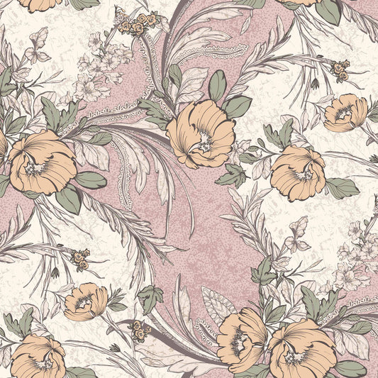 P-1791-501-BLUSH-MANGO - PRINTED 100% POLYESTER HI MULTI CHIFFON WASH