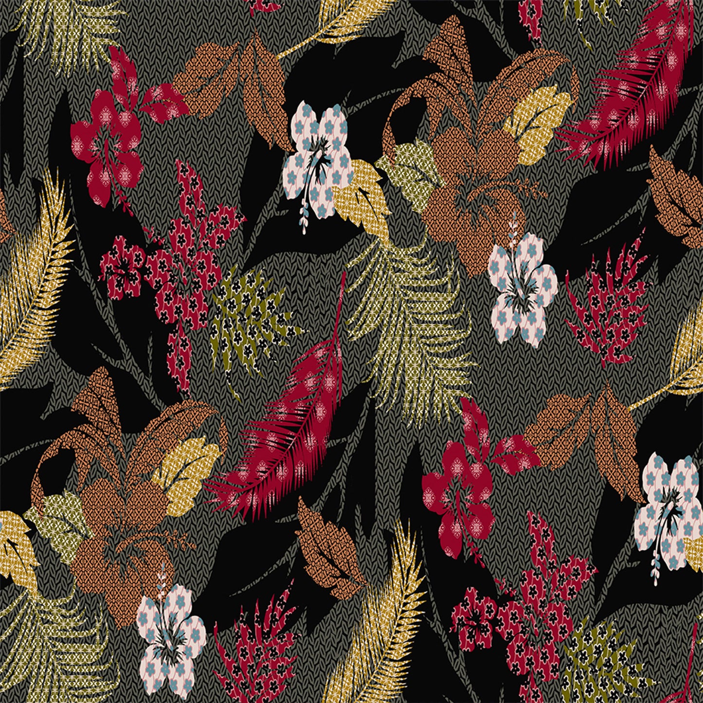 P-1797-450-ARMY-GREEN-RED - PRINTED ITY 96% POLY 4% SPANDEX