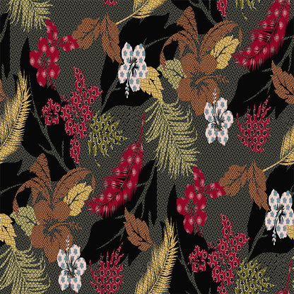 P-1797-450-ARMY-GREEN-RED - PRINTED ITY 96% POLY 4% SPANDEX