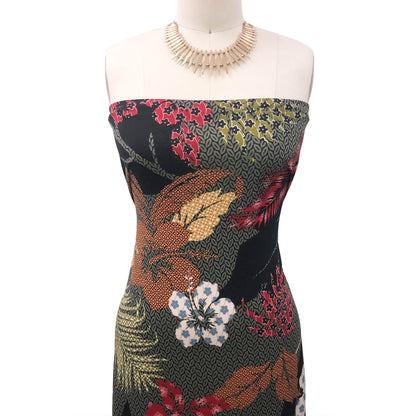 P-1797-450-ARMY-GREEN-RED - PRINTED ITY 96% POLY 4% SPANDEX