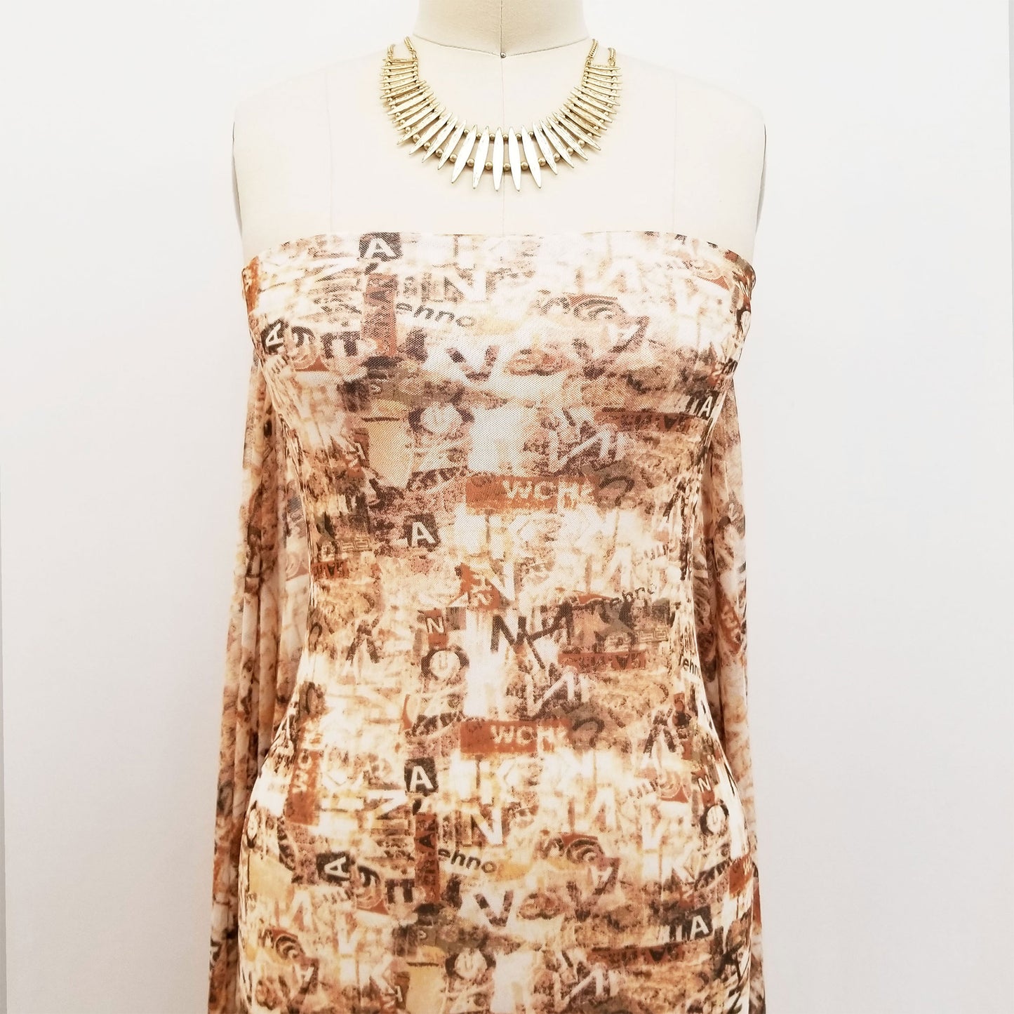 P-1798-453-HAZEL-OLIVE - PRINTED POLY POWER MESH 92%POLY 8%SPANDEX