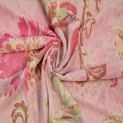 P-1800-453-BLUSH-PINK-CARNATION - PRINTED POLY POWER MESH 92%POLY 8%SPANDEX