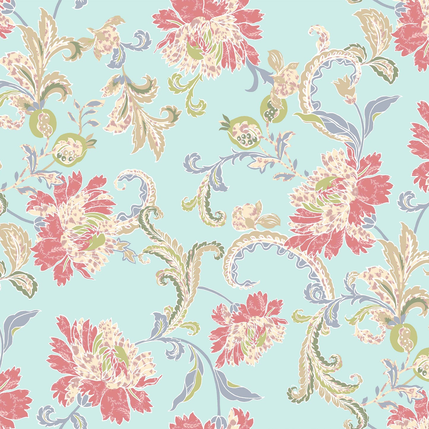 P-1800-636-MINT-GUAVA PRINTED CREPON 100% RAYON CREPON