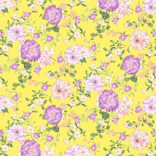 P-1802-504-BUTTERCUP-ORCHID - PRINTED WOOL DOBBY 100% POLYESTER