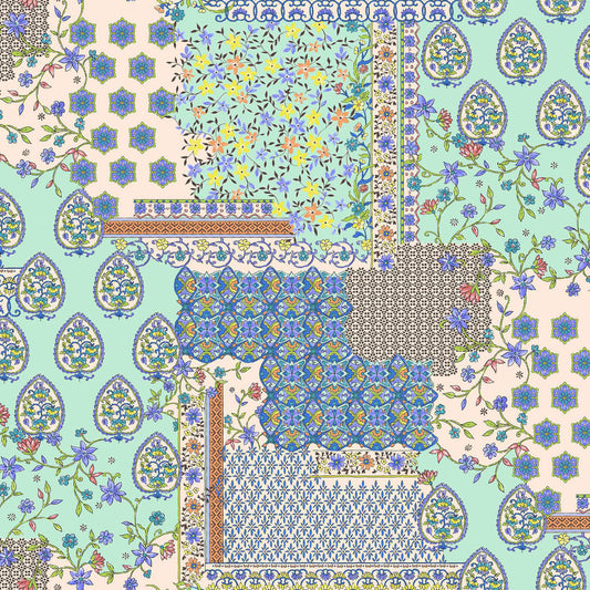 P-1803-636-MINT-PERI - PRINTED CREPON 100% RAYON CREPON