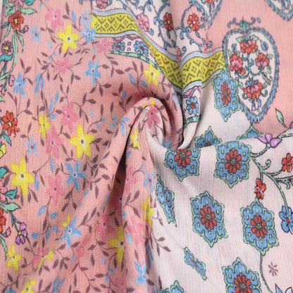 P-1803-636-PEACH-BLUE PRINTED CREPON 100% RAYON CREPON