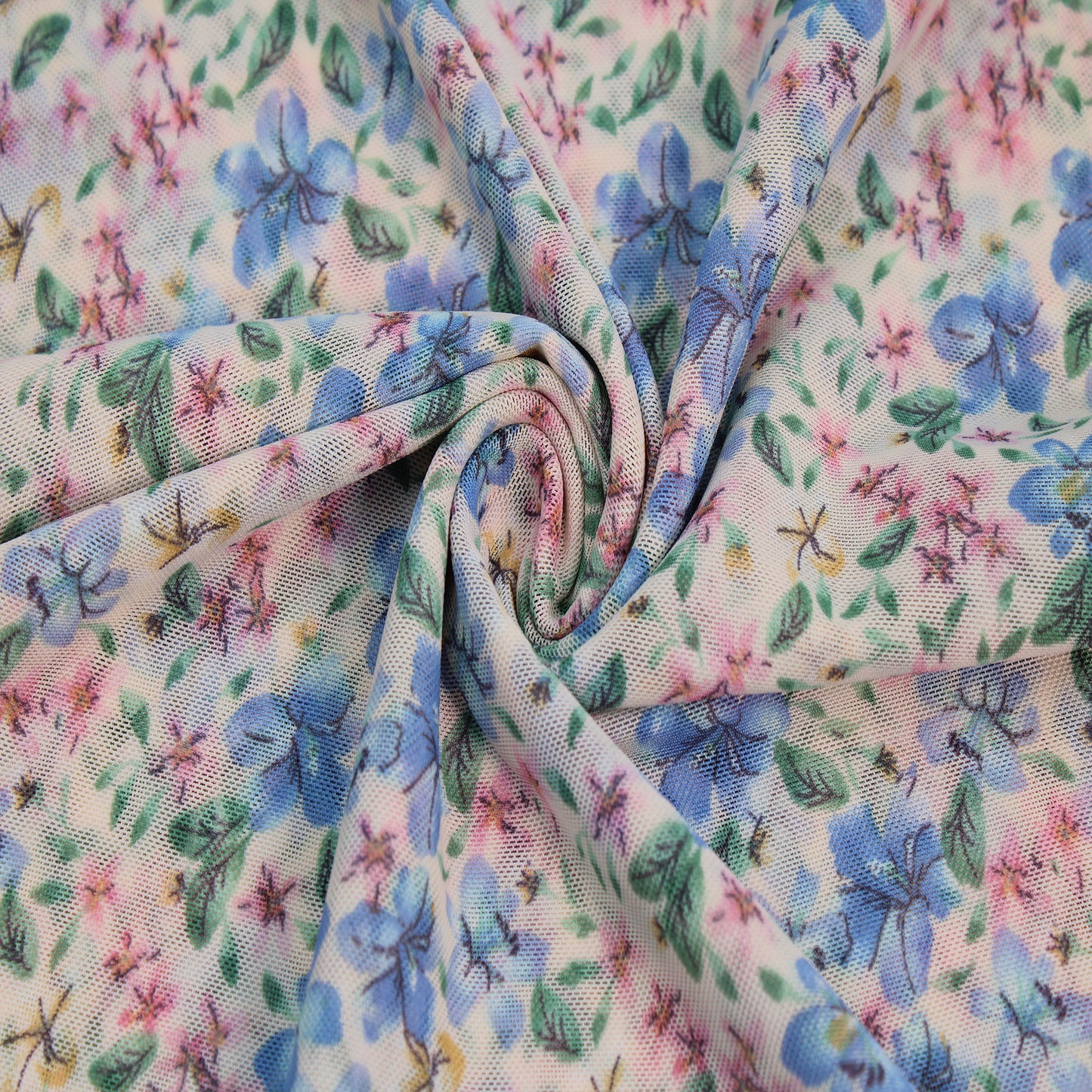 P-1805-453-ECRU-PERI - PRINTED POLY POWER MESH 92%POLY 8%SPANDEX