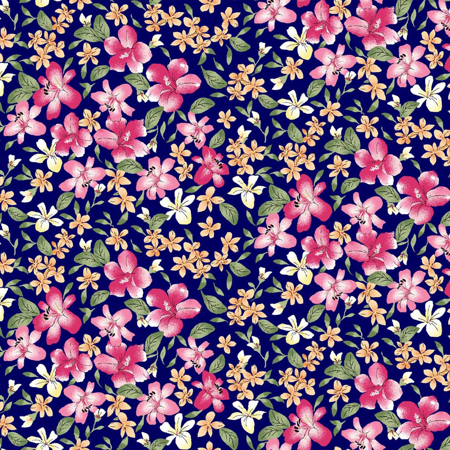 P-1805-453-NAVY-HOT-PINK - PRINTED POLY POWER MESH 92%POLY 8%SPANDEX