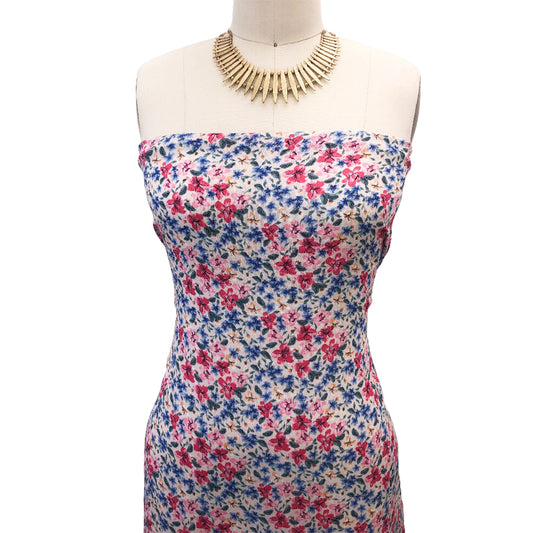 P-1805-636-PEARL-CORAL - PRINTED CREPON 100% RAYON CREPON