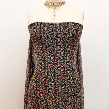 P-1808-453-BLACK-DUSTY-CORAL - PRINTED POLY POWER MESH 92%POLY 8%SPANDEX