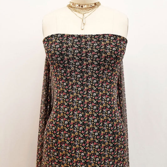 P-1808-453-BLACK-DUSTY-CORAL - PRINTED POLY POWER MESH 92%POLY 8%SPANDEX