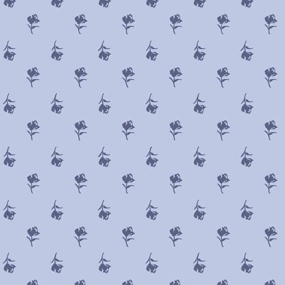 P-1813-698-BLUE-DENIM- PRINTED RAYON CHALLIS 100% RAYON CHALLIS