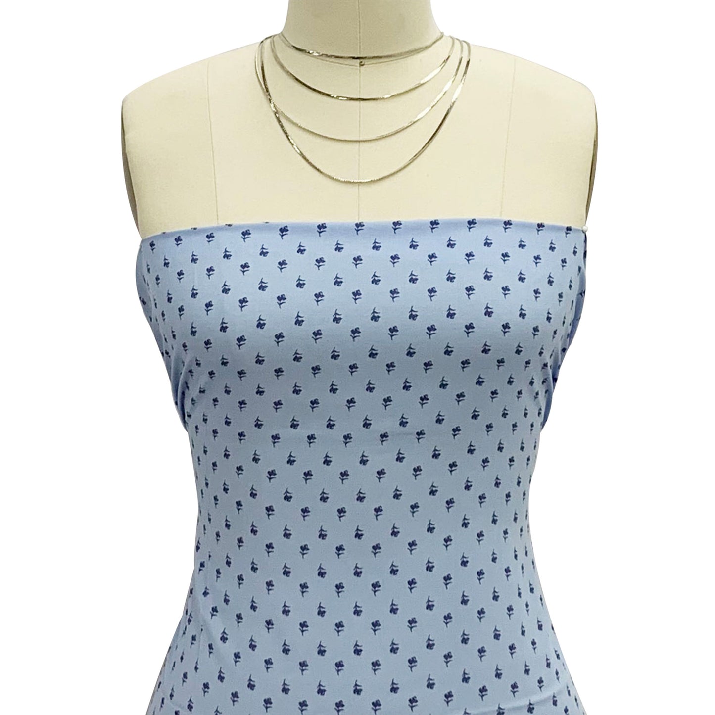 P-1813-698-BLUE-DENIM- PRINTED RAYON CHALLIS 100% RAYON CHALLIS