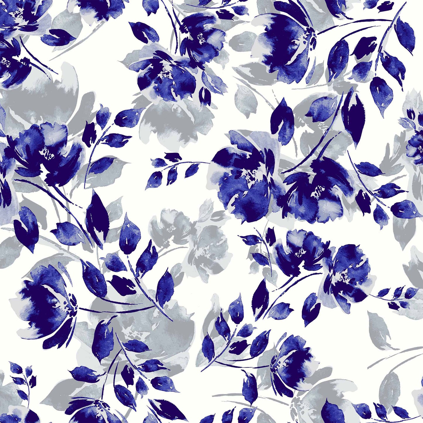 P-183-504-OFFWHITE-BLUE - PRINTED WOOL DOBBY 100% POLYESTER