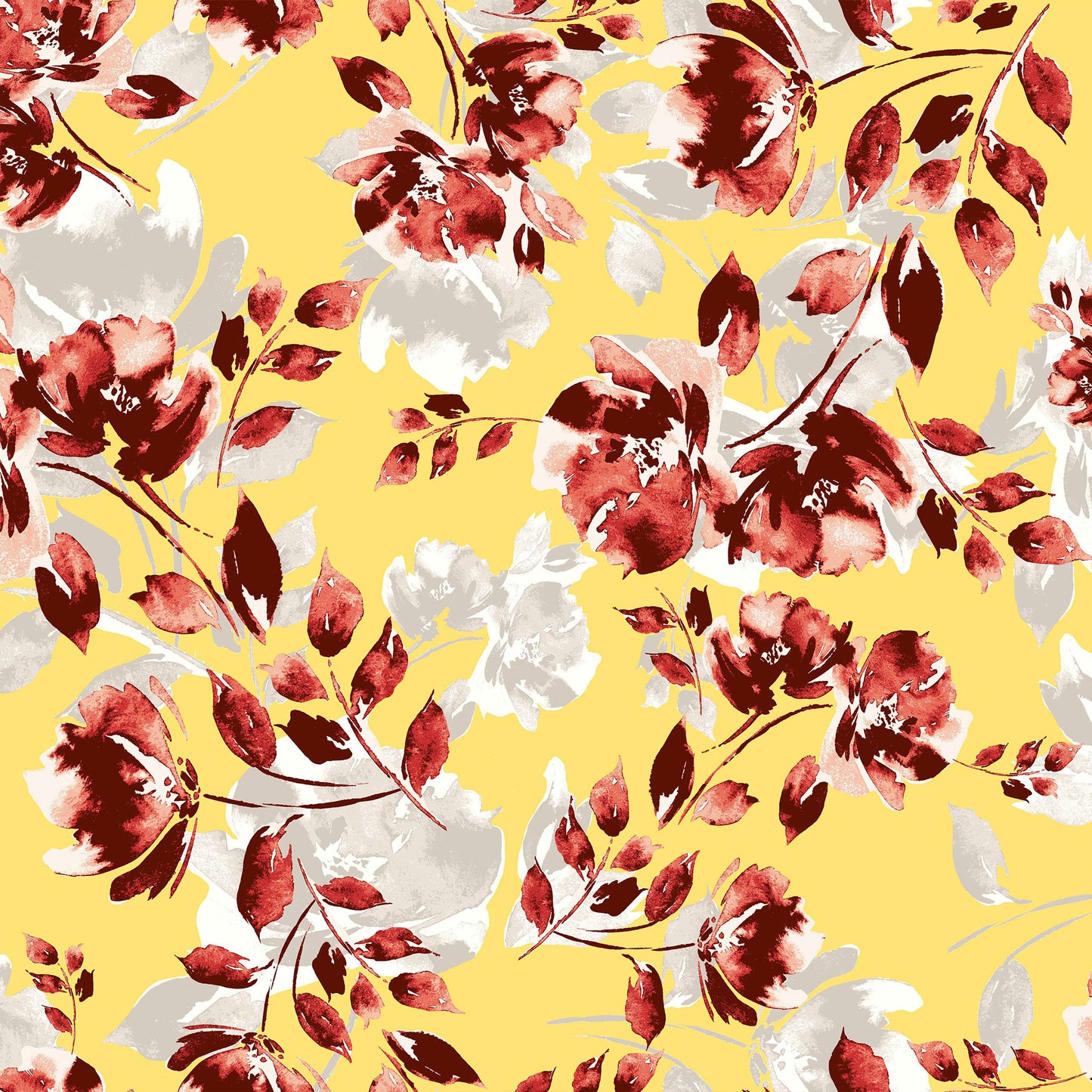 P-183-586-YELLOW-RED - PRINTED CREPE CHIFFON 97% POLY 3% SPANDEX