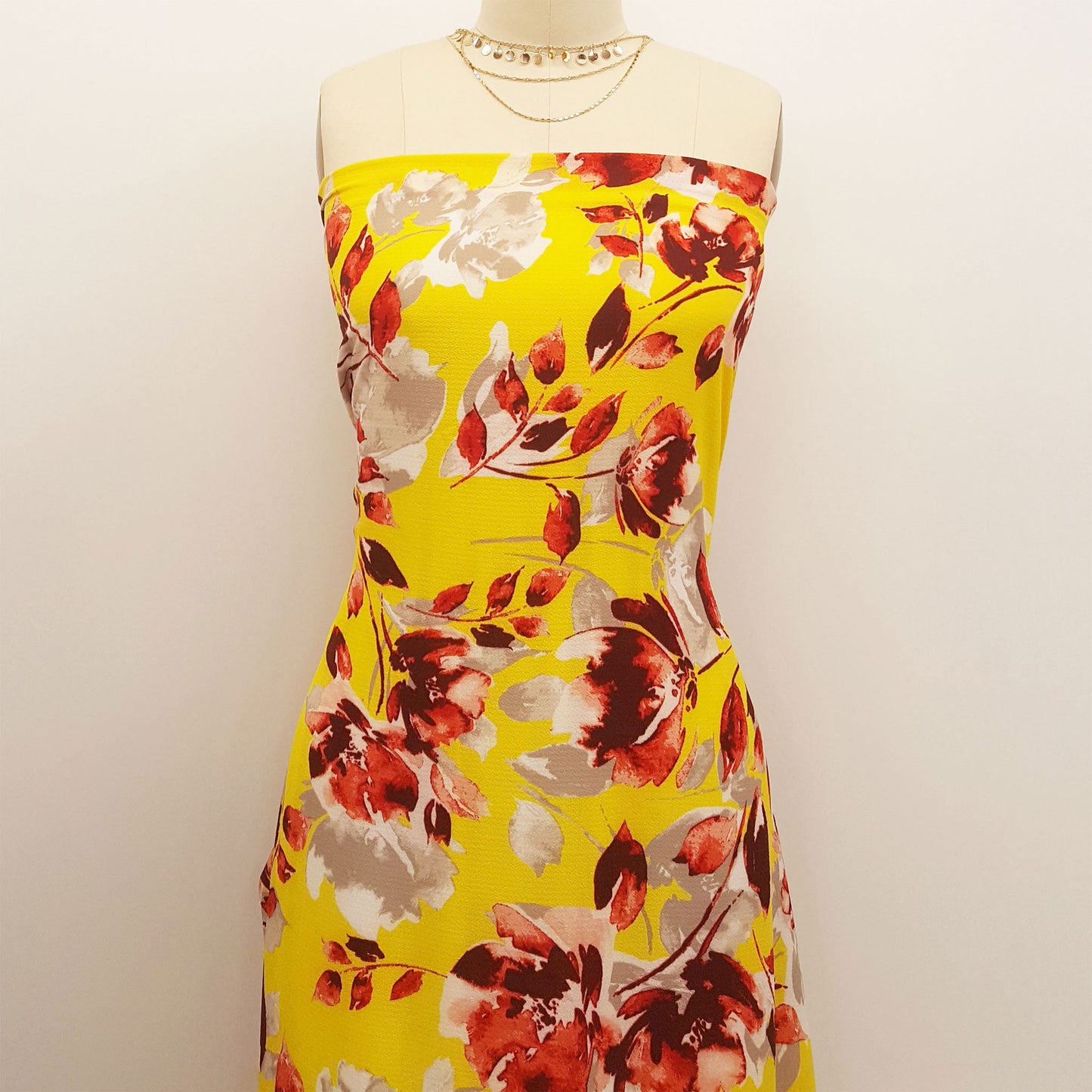 P-183-586-YELLOW-RED - PRINTED CREPE CHIFFON 97% POLY 3% SPANDEX