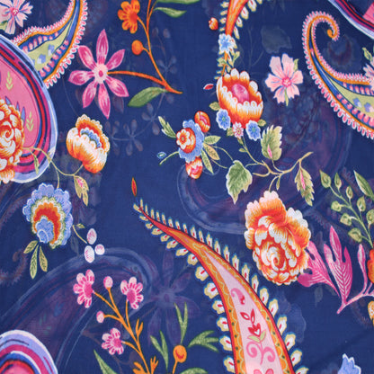 P-1839-453-NAVY-PINK - PRINTED POLY POWER MESH 92%POLY 8%SPANDEX