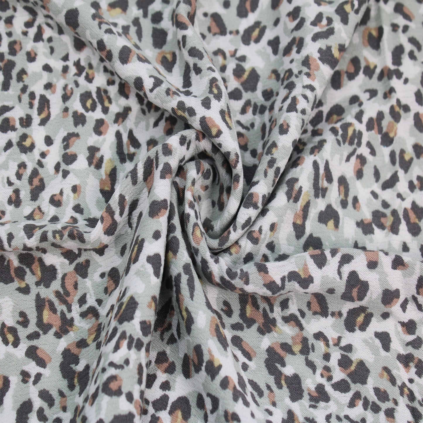 P-1842-636-SAGE-GREY PRINTED CREPON 100% RAYON CREPON