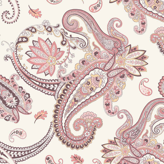P-1844-698-IVORY-CORAL- PRINTED RAYON CHALLIS 100% RAYON CHALLIS