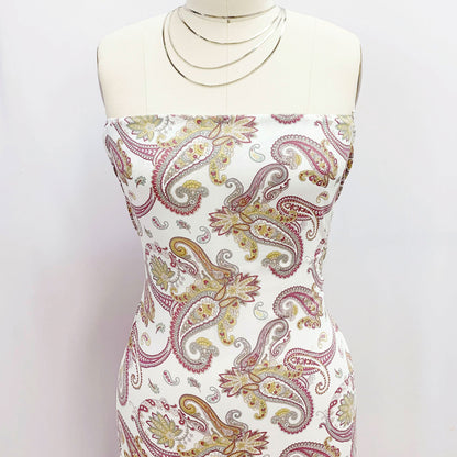 P-1844-698-IVORY-SAGE- PRINTED RAYON CHALLIS 100% RAYON CHALLIS