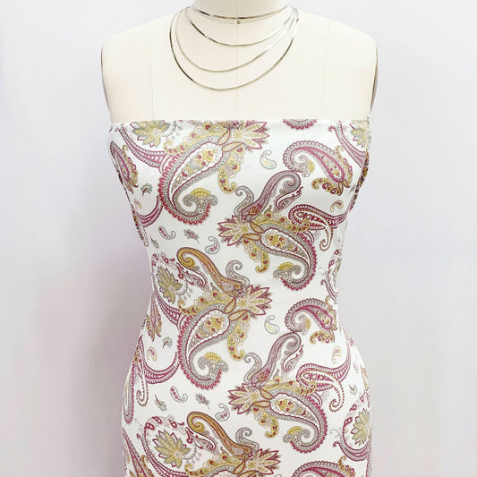 P-1844-698-IVORY-SAGE- PRINTED RAYON CHALLIS 100% RAYON CHALLIS