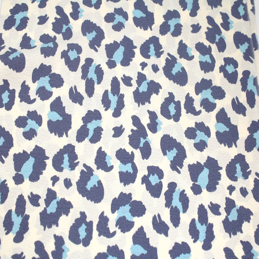 P-1846-754-ECRU-BLUE - PRINTED POLY MOROCCAN 100% POLY