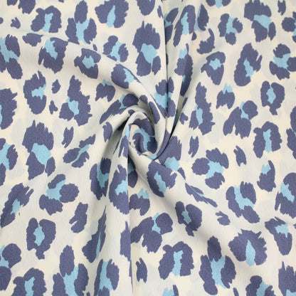 P-1846-754-ECRU-BLUE - PRINTED POLY MOROCCAN 100% POLY