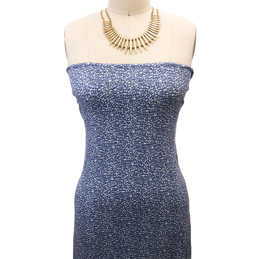 P-1851-788-DENIM-OFF-WHITE - PRINTED T/C SLUB 4X2 RIB 63% POLY 34% CTN 3% SPANDEX