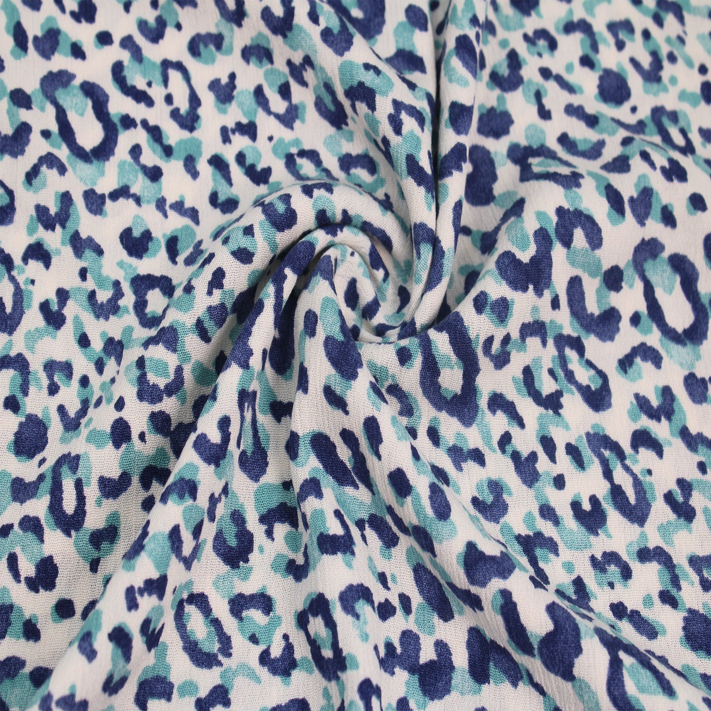 P-1853-636-ECRU-BLUE PRINTED CREPON 100% RAYON CREPON