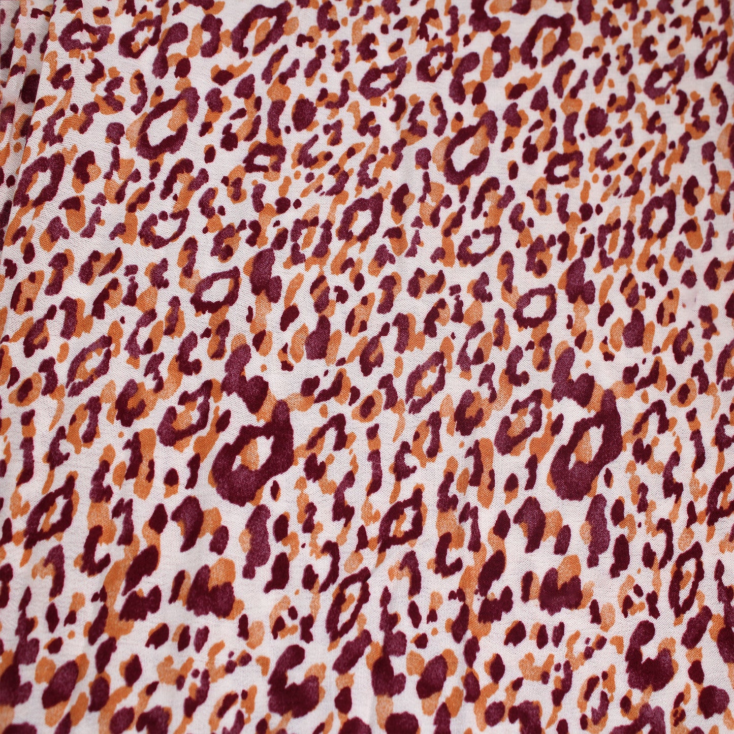P-1853-636-ECRU-BURNT-ORANGE PRINTED CREPON 100% RAYON CREPON