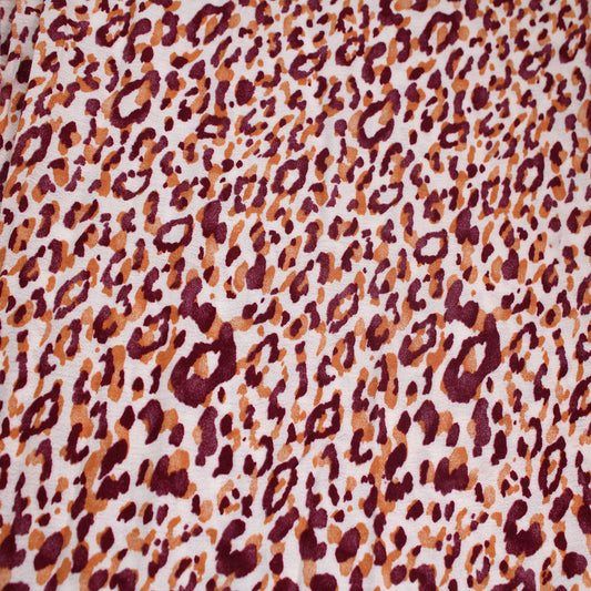 P-1853-636-ECRU-BURNT-ORANGE PRINTED CREPON 100% RAYON CREPON