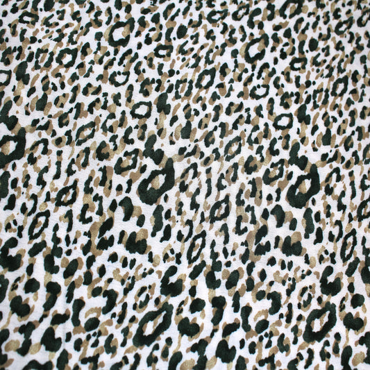 P-1853-636-ECRU-OLIVE PRINTED CREPON 100% RAYON CREPON