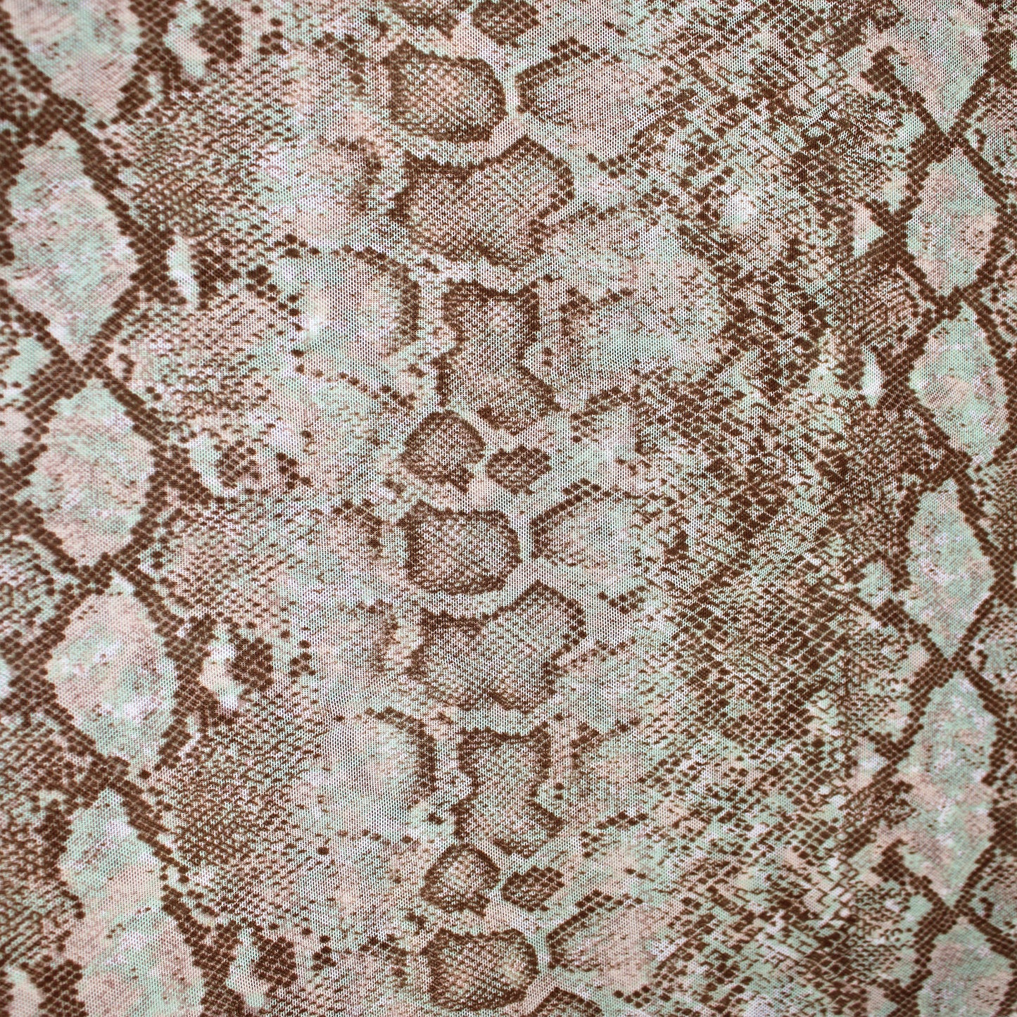 P-1858-453-BROWN-SAGE - PRINTED POLY POWER MESH 92%POLY 8%SPANDEX