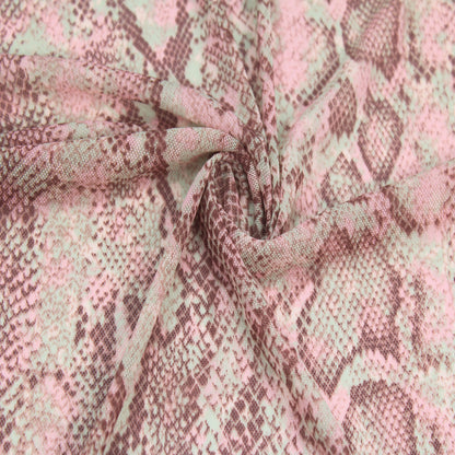 P-1858-453-MOCHA-PINK - PRINTED POLY POWER MESH 92%POLY 8%SPANDEX