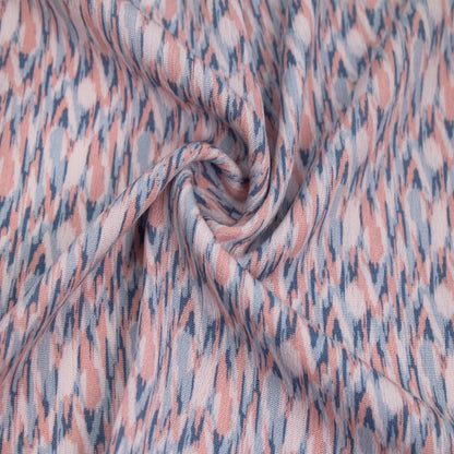 P-1864-636-BLUE-CORAL PRINTED CREPON 100% RAYON CREPON