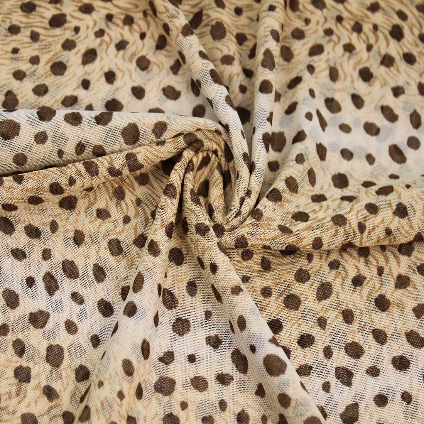 P-1867-453-GOLD-BROWN - PRINTED POLY POWER MESH 92%POLY 8%SPANDEX