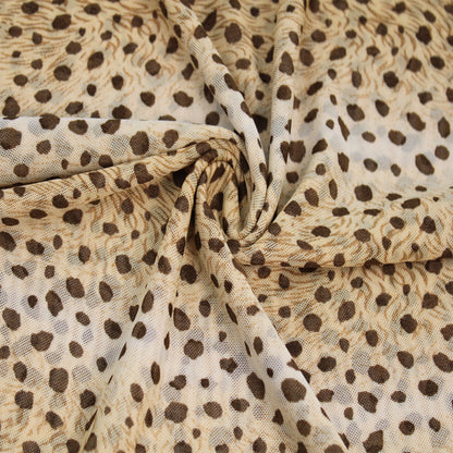 P-1867-453-GOLD-BROWN - PRINTED POLY POWER MESH 92%POLY 8%SPANDEX