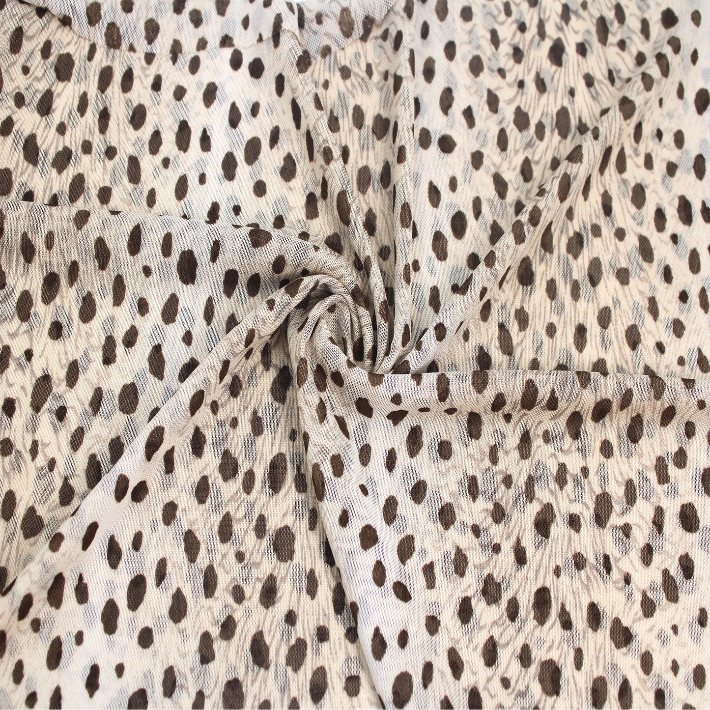 P-1867-453-SAND-MOCHA - PRINTED POLY POWER MESH 92%POLY 8%SPANDEX