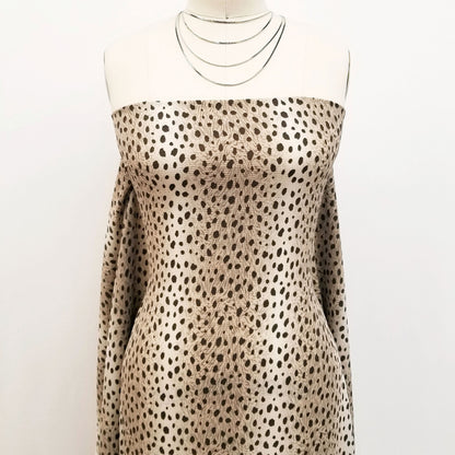 P-1867-586-SAND-MOCHA - PRINTED CREPE CHIFFON 97% POLY 3% SPANDEX